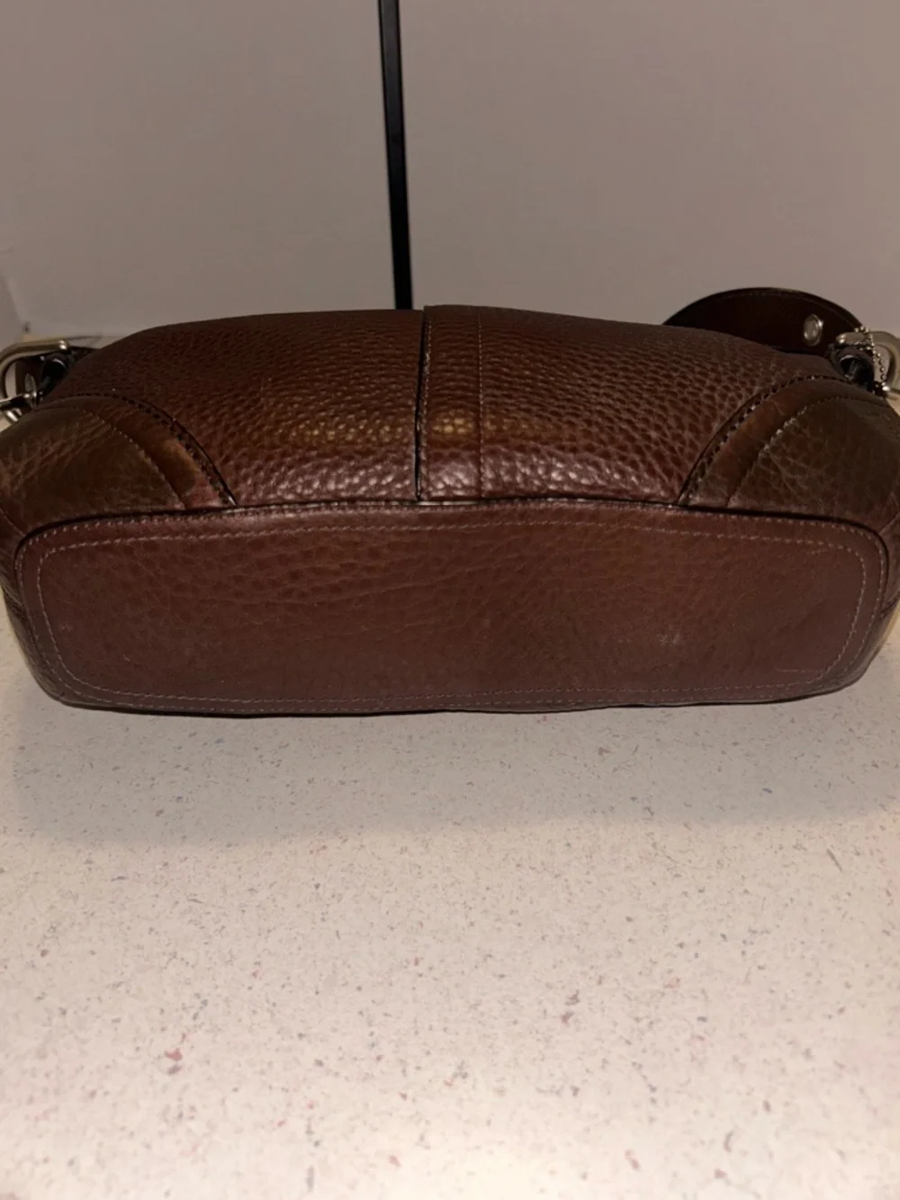 Classic Coach Brown SoHo Pebbled Leather Shoulder Bag - Picture 3 of 14
